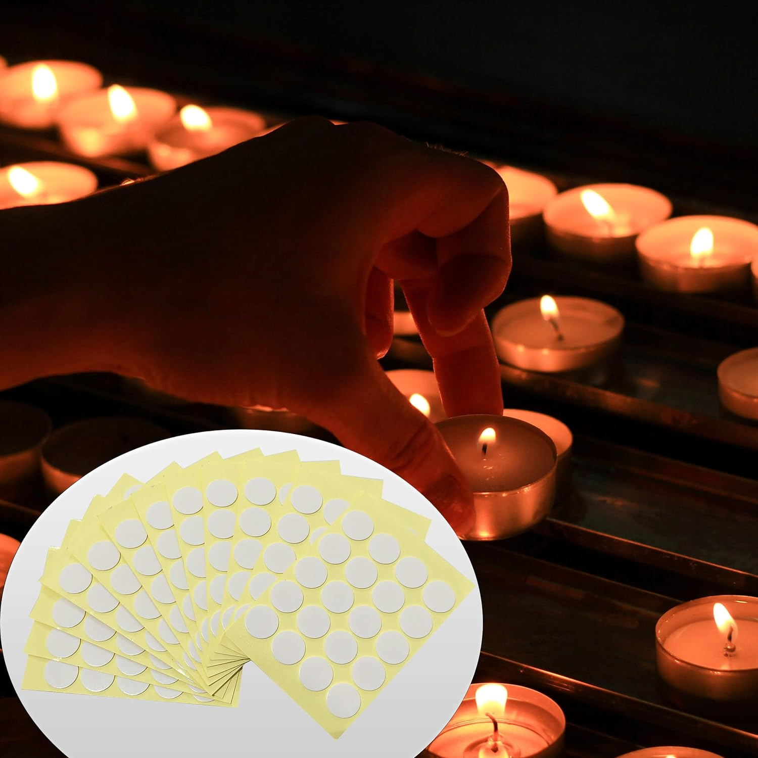 240PCS Candle Wick Stickers for Candle Making, Candle Making Supplies, Heat Resistance Double-Sided Stickers, Candle Wick Stickers image number 3