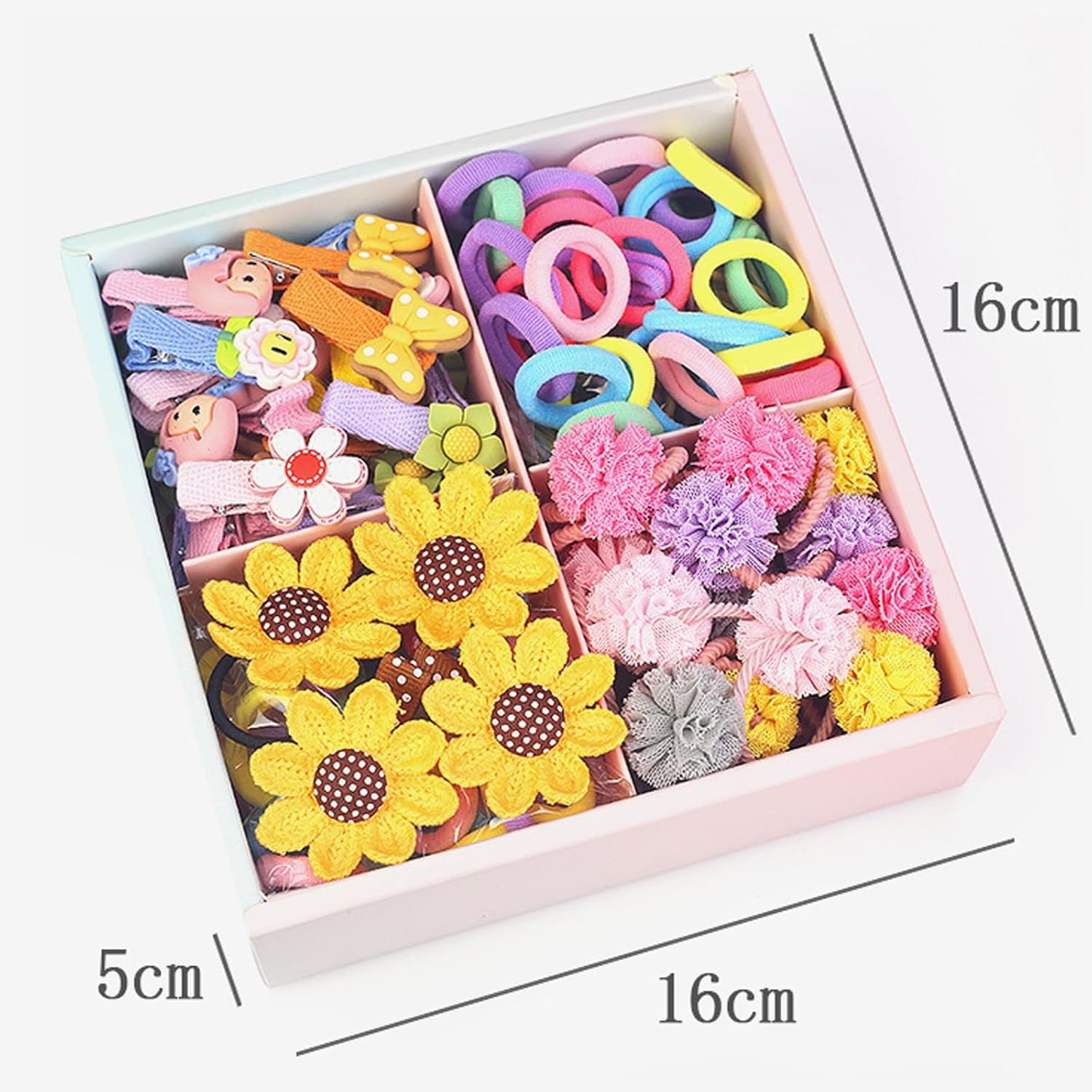 Toddler Hair Ties Set, 74Pcs Hair Bands for Kids with Clips, Rubber Band Hair Ties, Ponytail Holders for Baby Girls, Hair Accessories for Girls image number 4