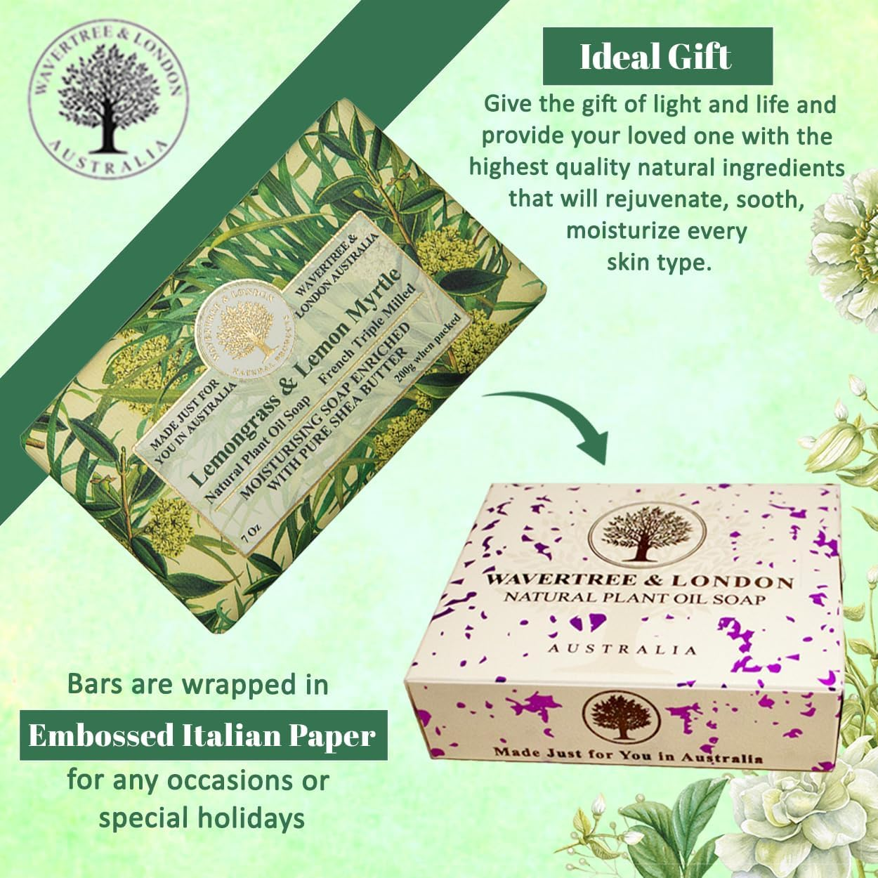 Wavertree and London Lemongrass & Lemon Myrtle Soap Bar, 200 G image number 5