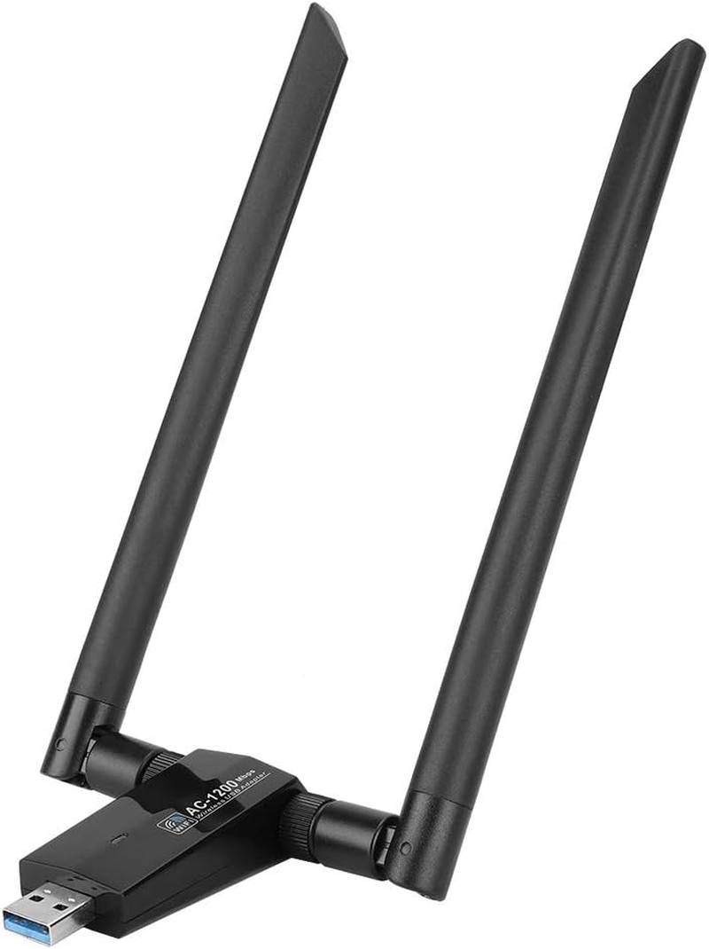 USB Network Card,Rtl8812Au AC USB 2.4G/5.8G Dual-Band Wifi Dongle Adapter,Support WPA/WPA2/WEP/802.1X/WMM Data Encryption,Wireless Network Card with Strong Anti-Interference Ability image number 2