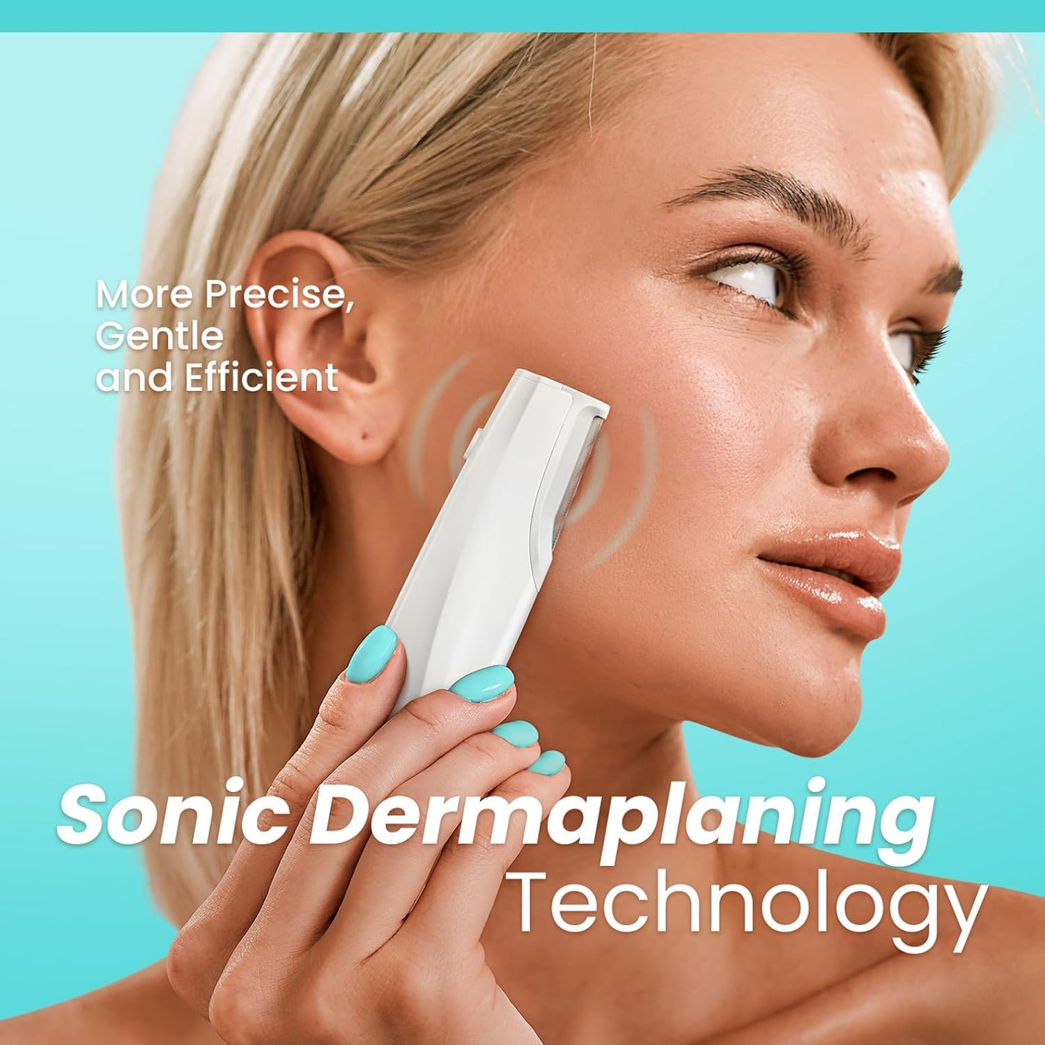 Sonic Dermaplaning Tool for Face - Rechargeable Dermaplane Razor with 6 Refill Dermablades, Facial Hair & Peach Fuzz Remover for Women image number 1