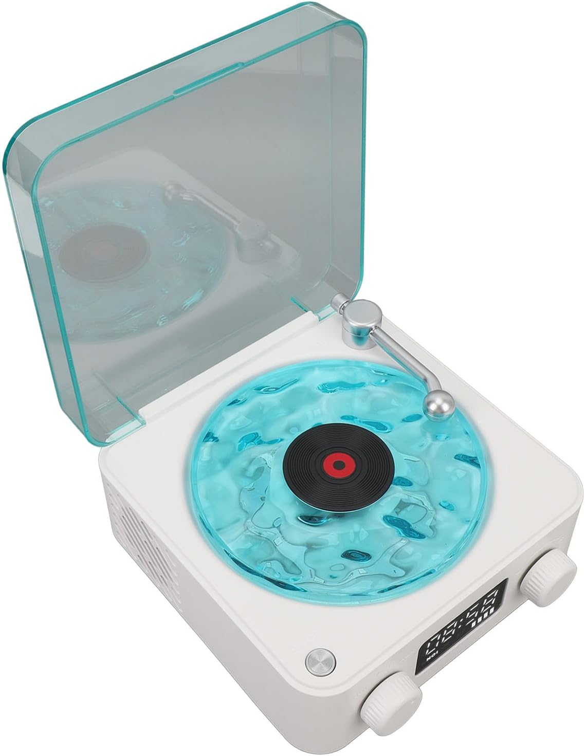 Retro Bluetooth Speaker, Vintage Record Player Bluetooth Speaker, with Ambient Lights, Support Bluetooth, TF Card, AUX, White Noise (Green)