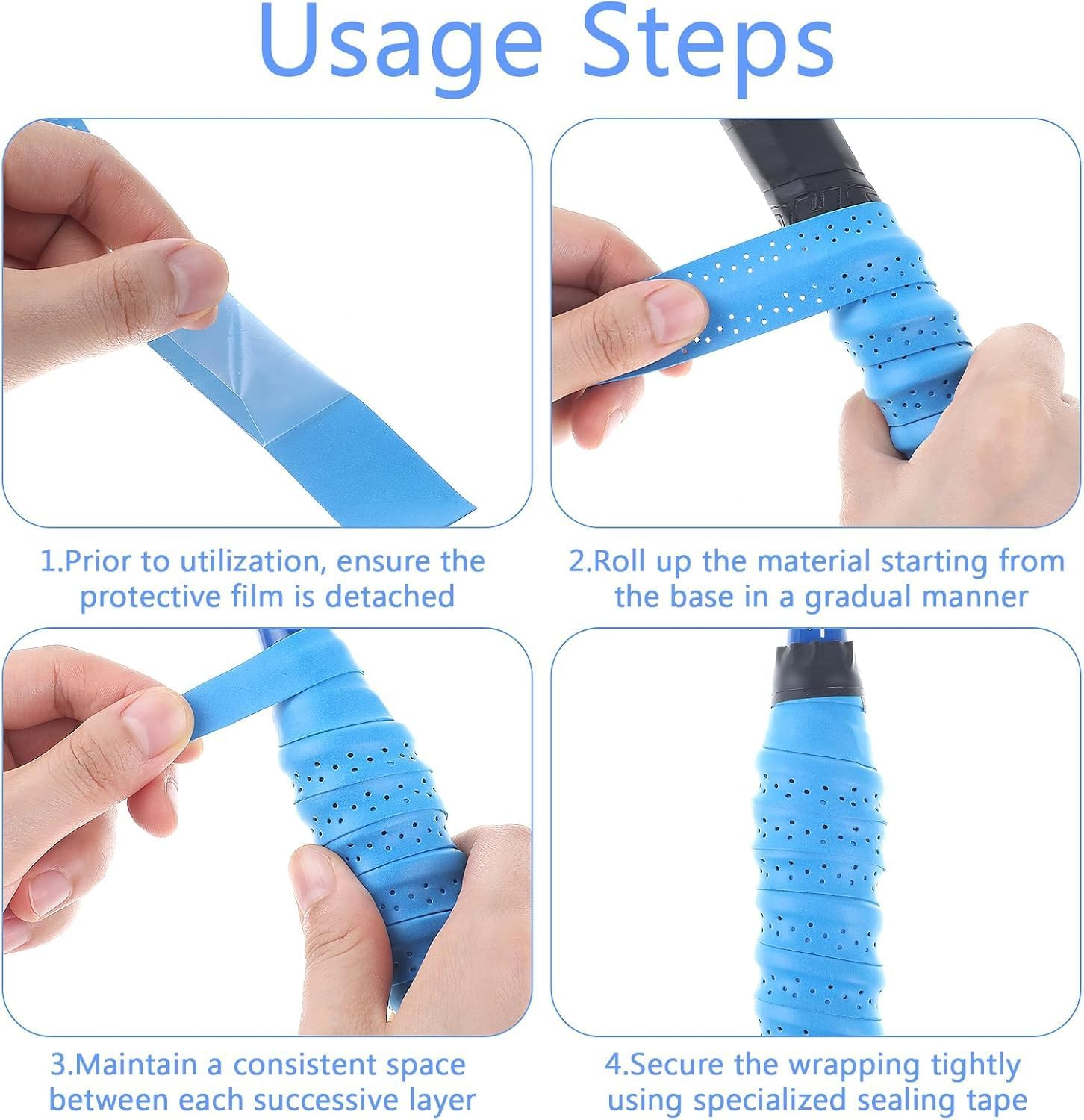 Pickleball Paddle Grip Tape Professional Wrap with Small Hole Anti-Slip Grip Tape Replacement Tape for Badminton Tennis Golf Bat- Moisture Wicking,Quick Dry 6 Pcs image number 1