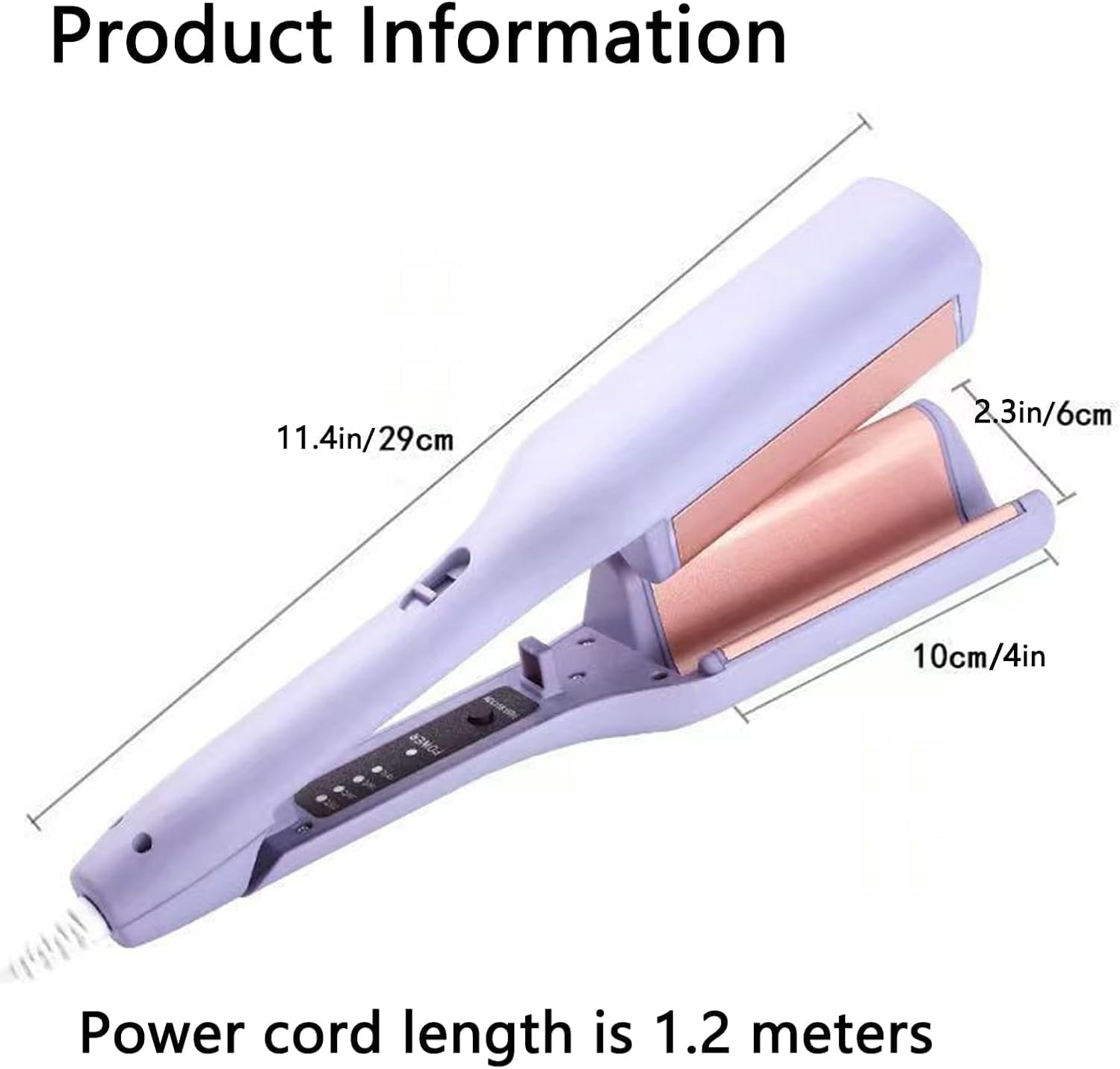 Homessencials Hair Styling Tool with Negative Ionic Technology, French Curls Iron, Adjustable Temperatures, 4 Gears Double-Sided Heating, Quickly Creating Smooth Waves (Purple) image number 4