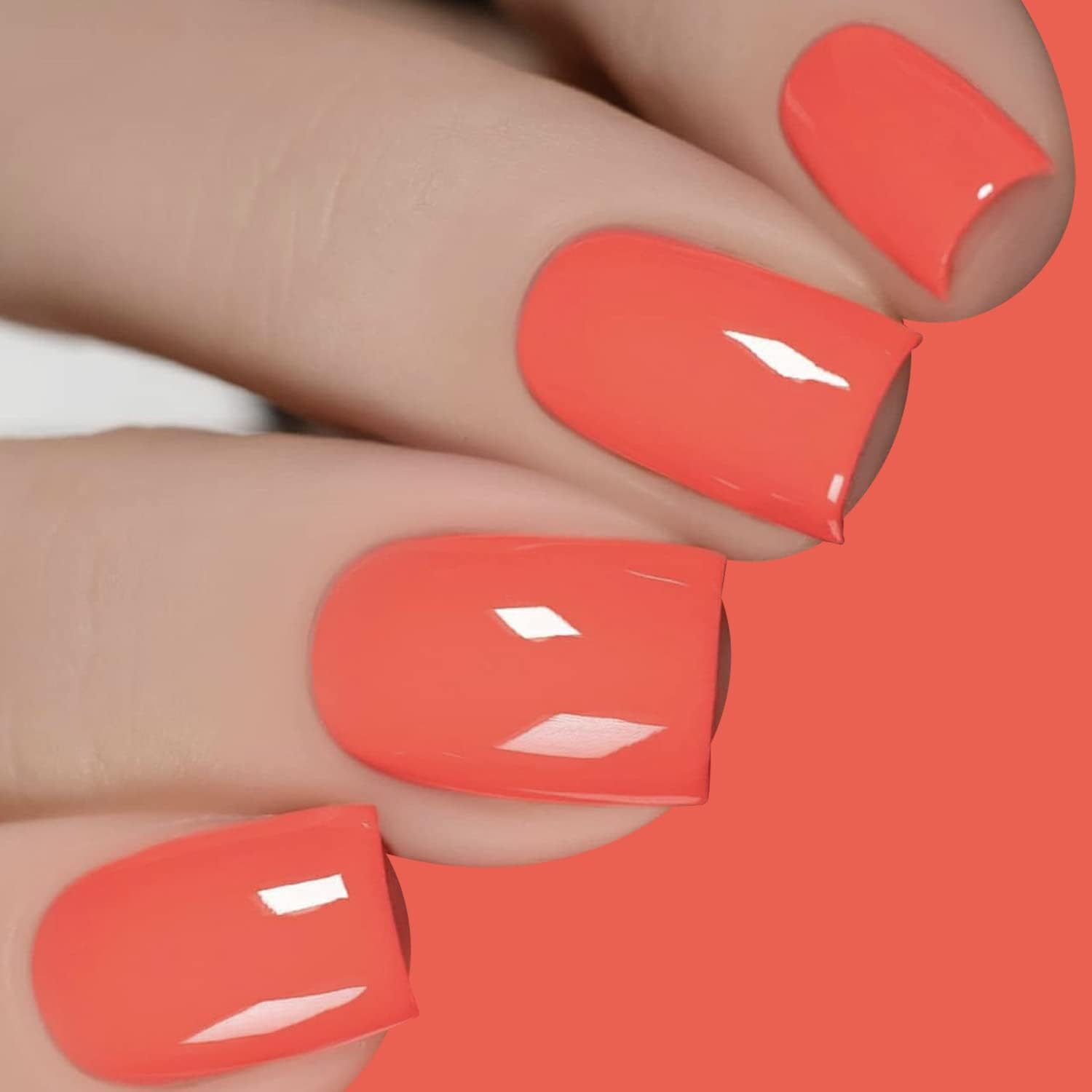 Vishine Neon Color Gel Nail Polish, 16Ml Sun-Kissed Neon Coral Orange Cream Gel Nail Soak off UV LED Nail Lamp Gel Polish Nail Art Manicure Salon DIY Home 0.54Oz #M100 - 6 Neon Colors Set-8Ml image number 6