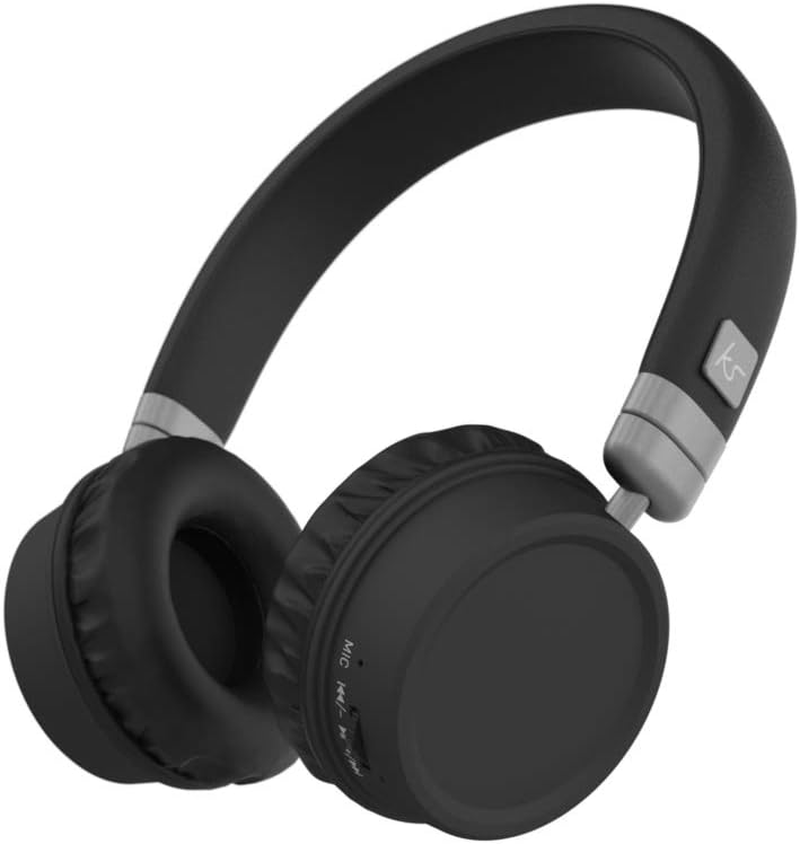 Kitsound Harlem Wireless Bluetooth On-Ear Headphones with Mic - Black image number 4