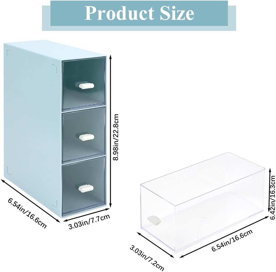 3 Tier Tea Bag Organizer, Tea Organizer Tea Box, Easy Access Tea Organizers and Storage, Tea Box Organizer for Cosmetic Coffee Sugar Sachets Pantry (1Pcs Blue) image number 4