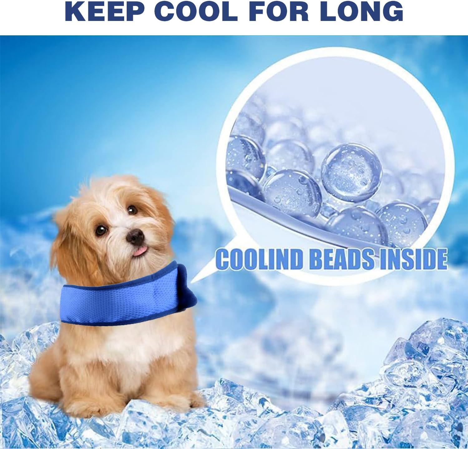 Neckerchief Cooling Dog, Dog Neckerchiefs, Cooling Dog Collar, Cooling Dog Bandana, Breathable, M image number 4