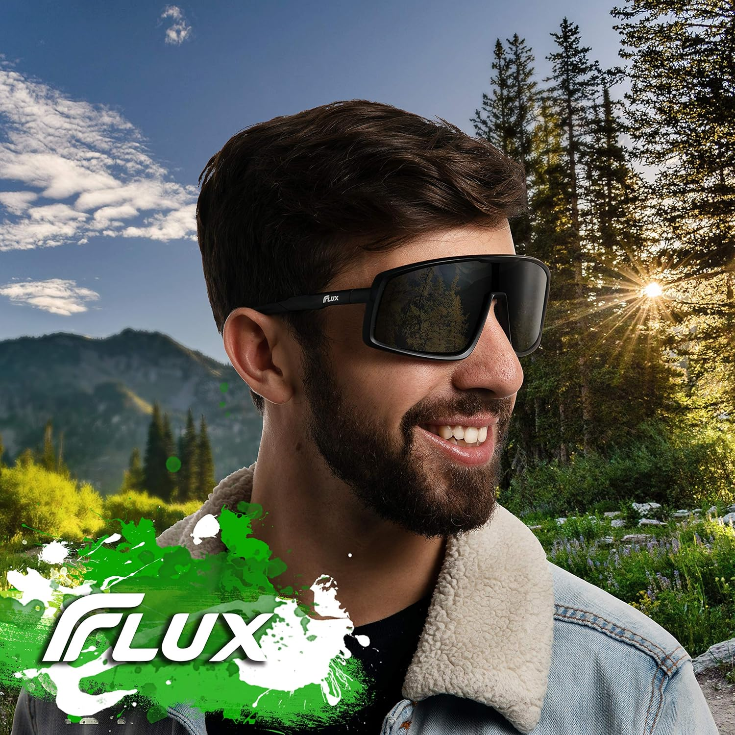 Flux LANTAKA Polarized Sunglasses for Men and Women UV400 Protection, Anti-Slip, Lightweight - Matte Titanium Blue image number 6