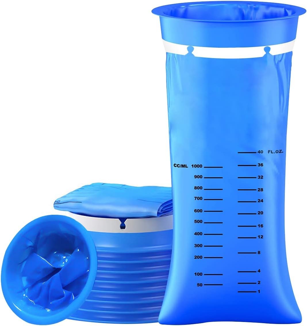 Emesis Bags, 10 Pack Travel Trash Bags for Aircraft, Taxi, Travel Motion Sickness (Blue） image number 3