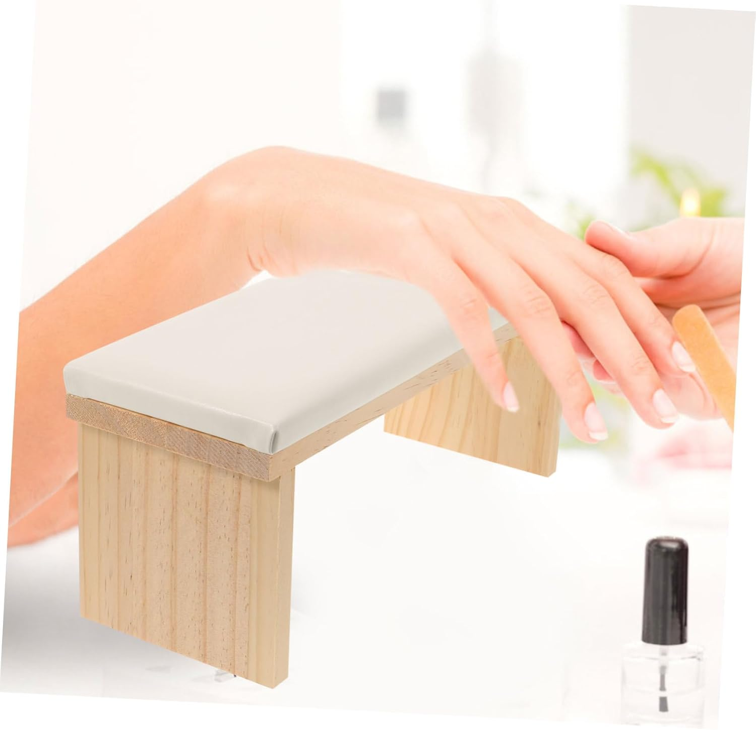 WOONEKY Hand Pillow Cushion for Nail Art Ergonomic Design Nail Arm Rest White Hand Support for Manicure Sessions