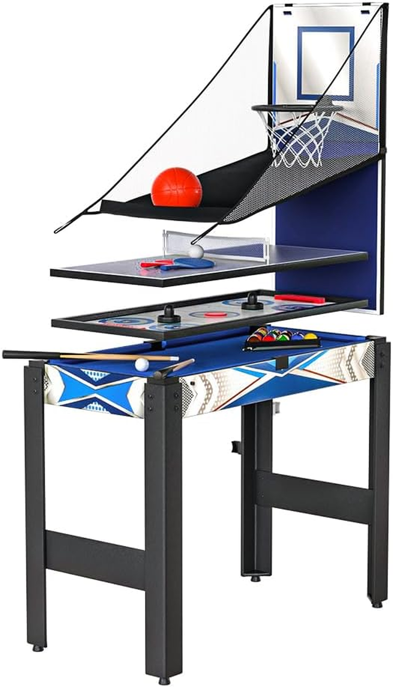 Foosball Table, 5-In-1 Football Soccer Ball Air Hockey Tennis Basketball Arcade Tables Home Party Favour Kids Game Training Equipment Indoor Sport, with Convenient Score Counter image number 4