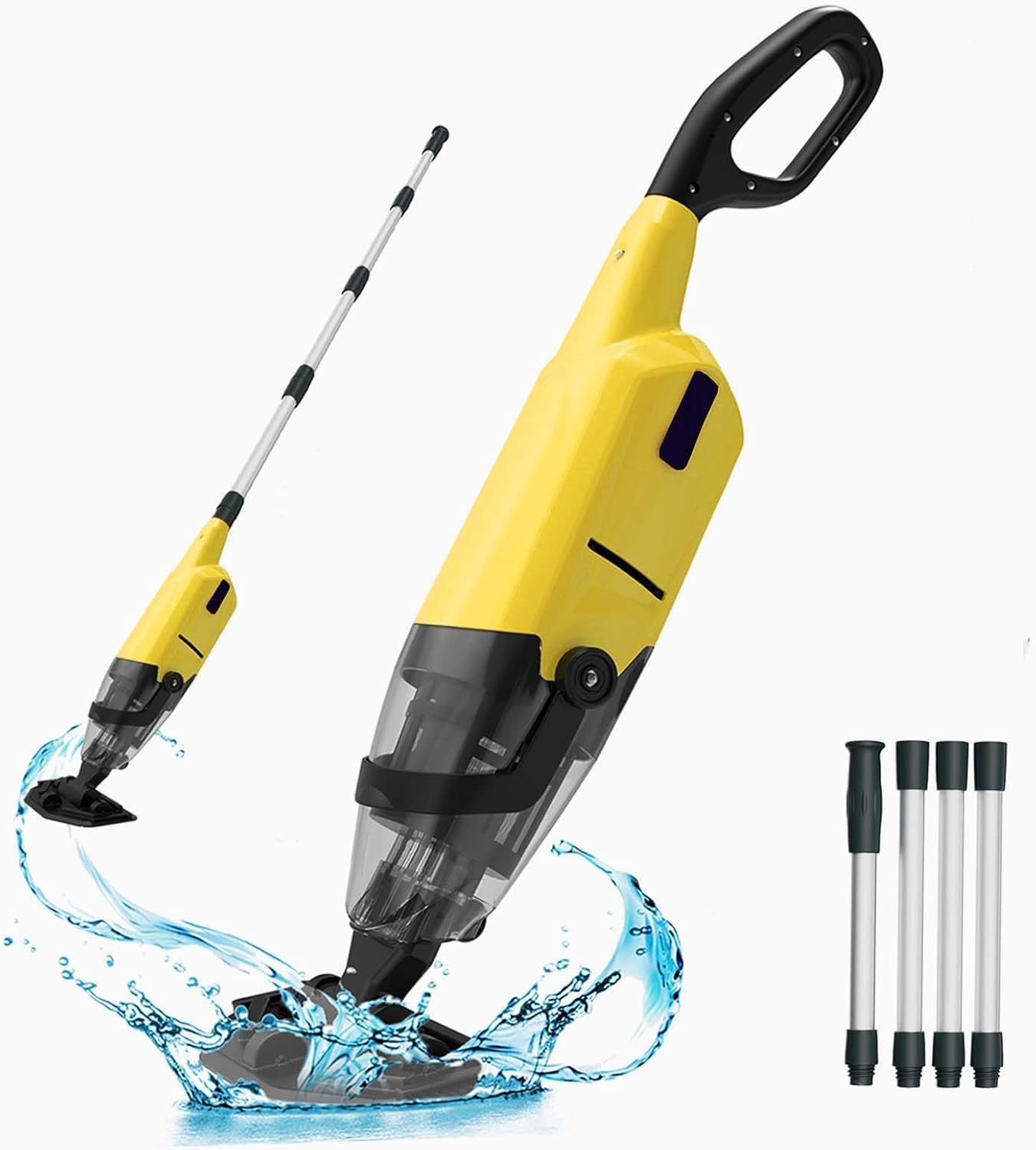 Handheld Pool Vacuum, Cordless Spa Cleaner Ideal for Hot Tubs and above Ground Pools for Debris and Small Leaves (Yellow) image number 5