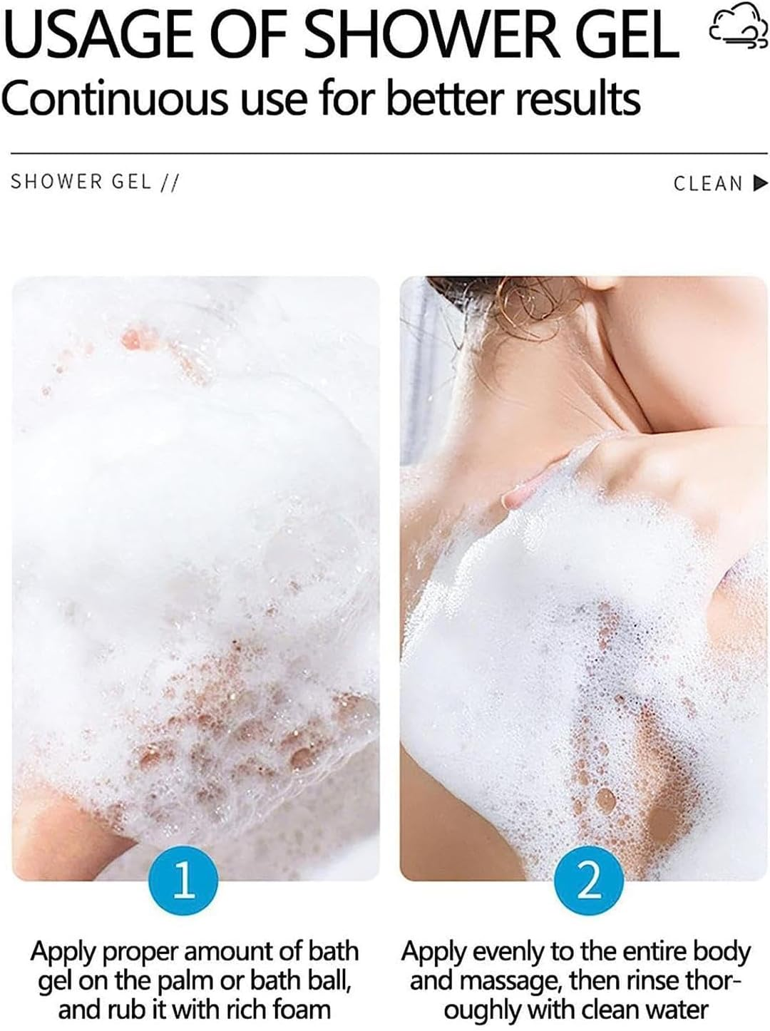 Clean Body Wash - Hydrating Body Wash Moisturizing - Goat Milk Body Wash Moisturizing Body Exfoliator Shower Gel Exfoliation for Brightening image number 5