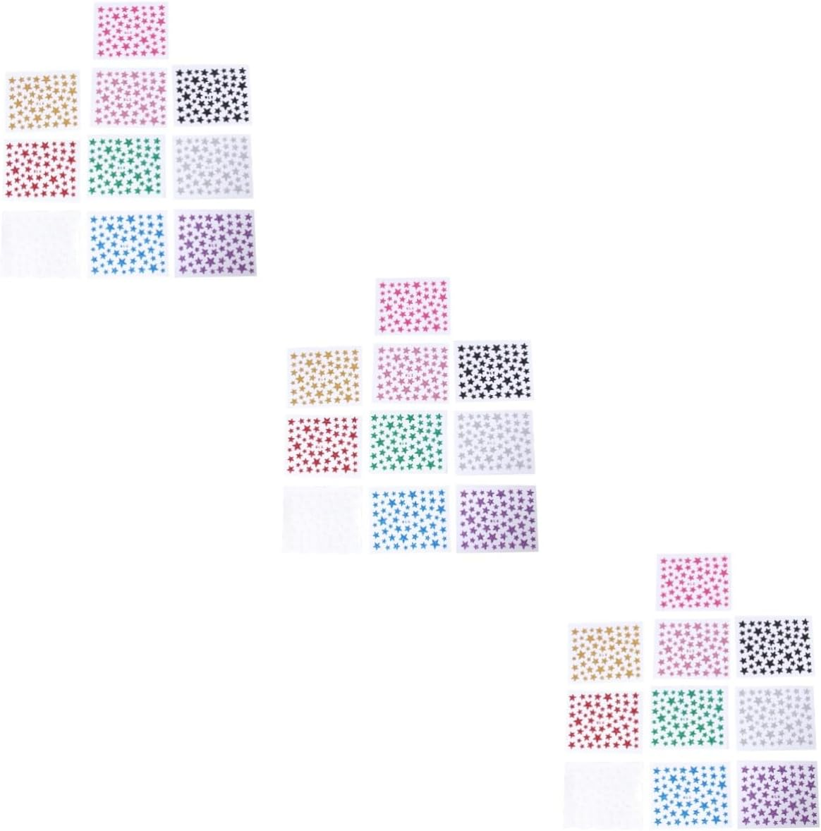 Healeved 10 Sheet Glitter Star Nail Art Sticker Pretty Chic Self Adhesive Decal Decoration Nail Decor for Women