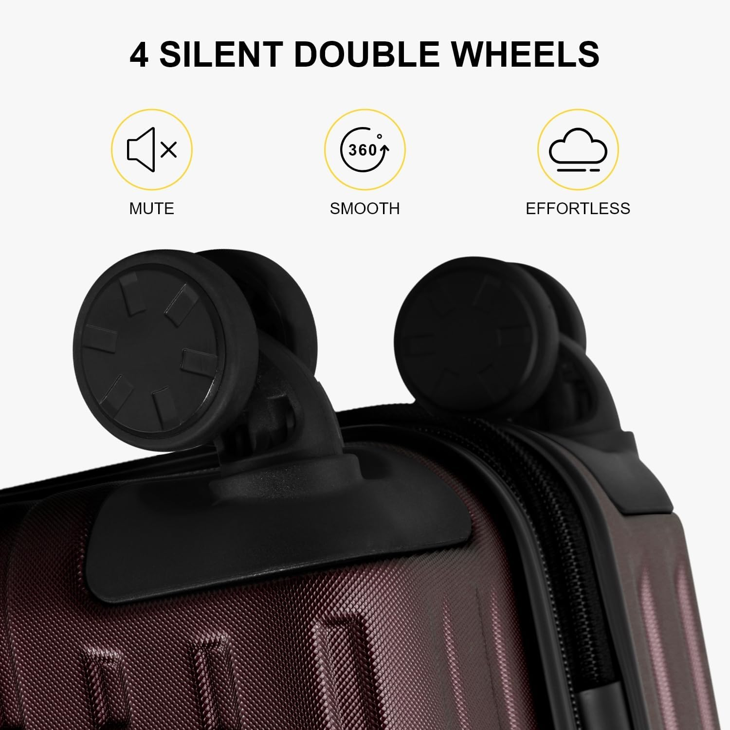 LEVEL8 Grace Expandable Suitcase with Front Compartment, Carry on Luggages Lightweight, 20 Inch Hardside Hand Luggage, Double Spinner Wheels Combination Lock, Red, 55Cm image number 4