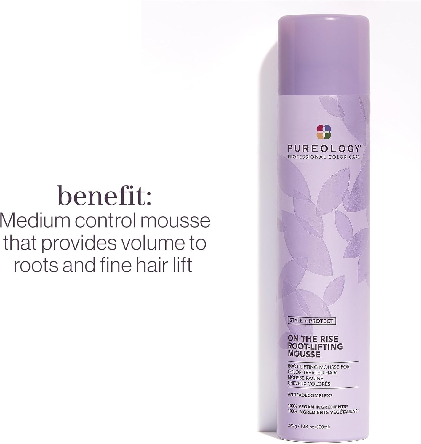 Pureology Style + Protect on the Rise Root Lifting Mousse for Flat and Color-Treated Hair - Provides Medium Control and Volume, Sulfate-Free and Vegan | 300Ml image number 1