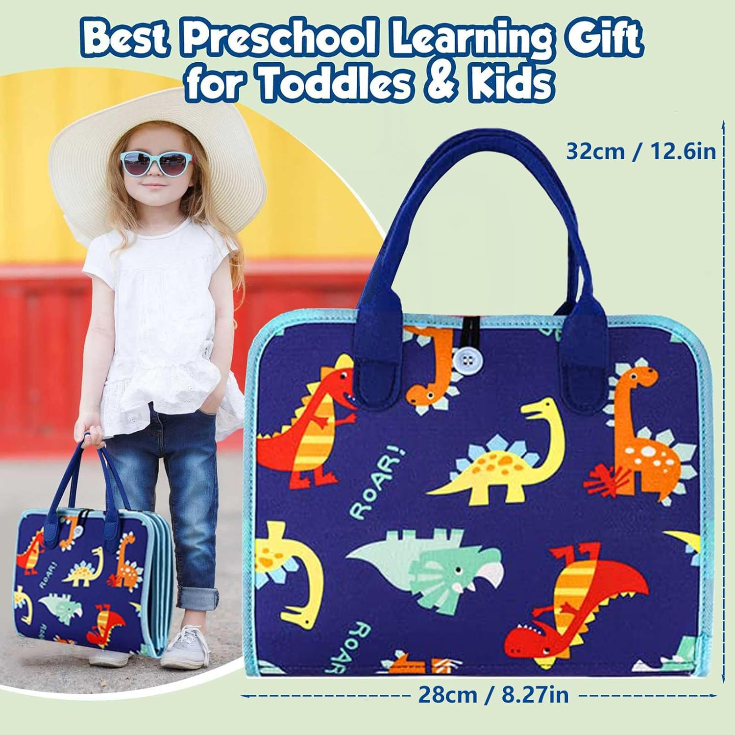 Busy Board Montessori Toys for Toddlers 2 to 5 Years Old, Sensory Board Educational Activities for Learning Fine Motor Skills, Gifts for Girls Boys Car Plane Travel Quiet Book image number 6