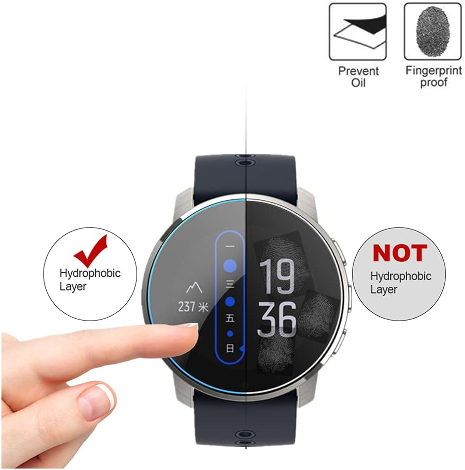 MIHENCE Compatible for Suunto 9 Peak/Peak Pro Screen Protector, 9H Anti-Scratch Premium Real Tempered Glass Screen Protector for 9 Peak / 9 Peak Pro / 9 Peak Titanium Smartwatch (3PCS)