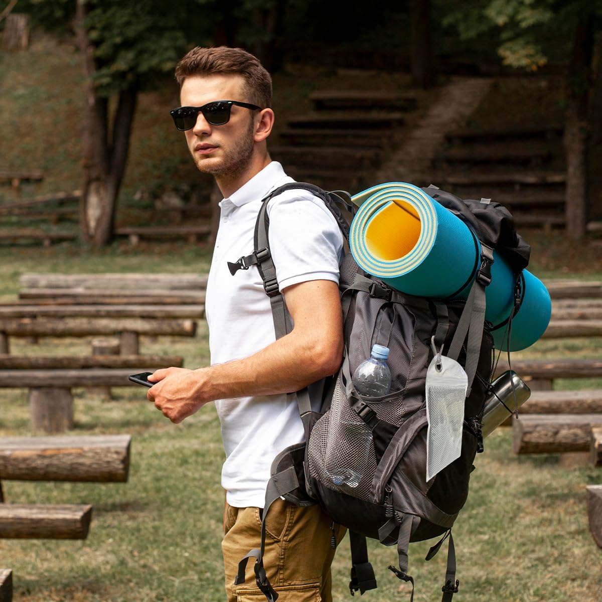 TEAONE Cooling Towels, 2 PCS Grey Breathable Towels for Yoga, Golf, Outdoor Activities (30 X 100Cm/11.81 X 39.37In) image number 5