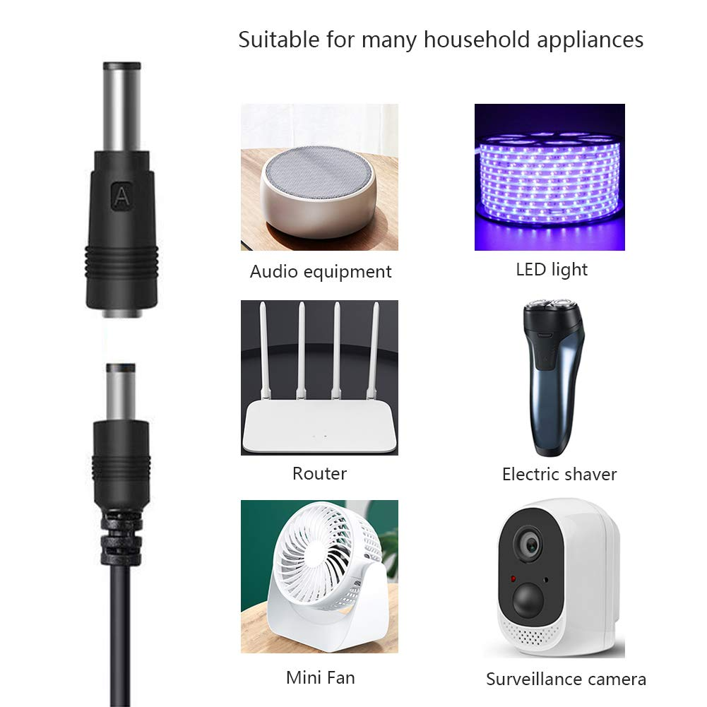 USB to DC Power Cable,8 Connectors Adapter for HUB Splitter,Mini Fans,Dj Controller, LED Lights, Electronic Devices Routers Speakers LCD CCTV Cameras TV Box (8 Connectors Adapter) image number 1