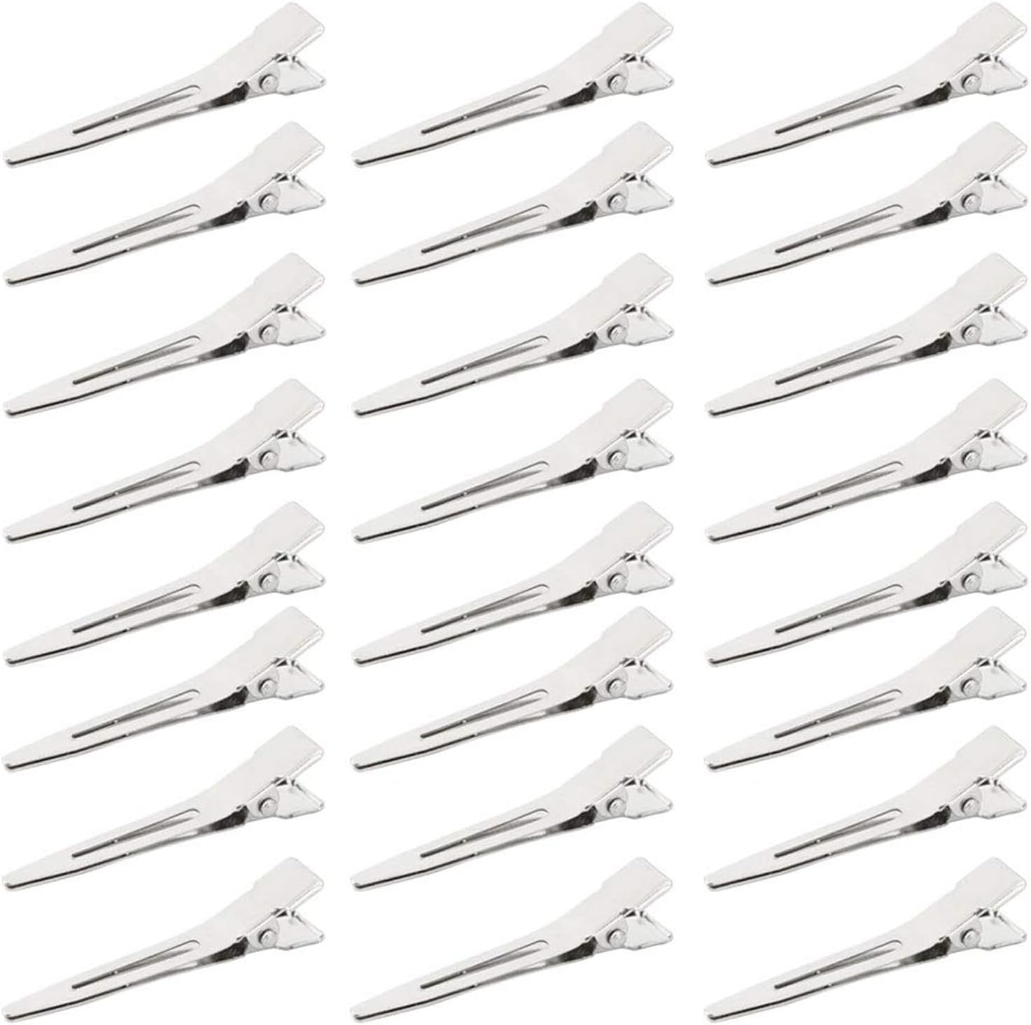 60Pcs 4.5Cm Duckbill Mouth Clips Alligator Clips, Duck Bill Hair Clips Metal Alligator Curl Clips with Holes, Duck Bill Clips Hairdressing Salon Hair Grip image number 3