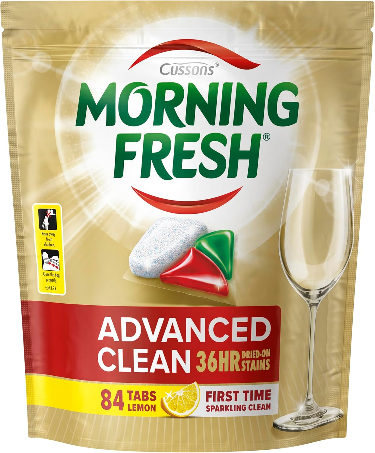 Morning Fresh Advanced Clean Lemon Dishwasher Tablets, 1 Kg (84 Tabs) image number 6