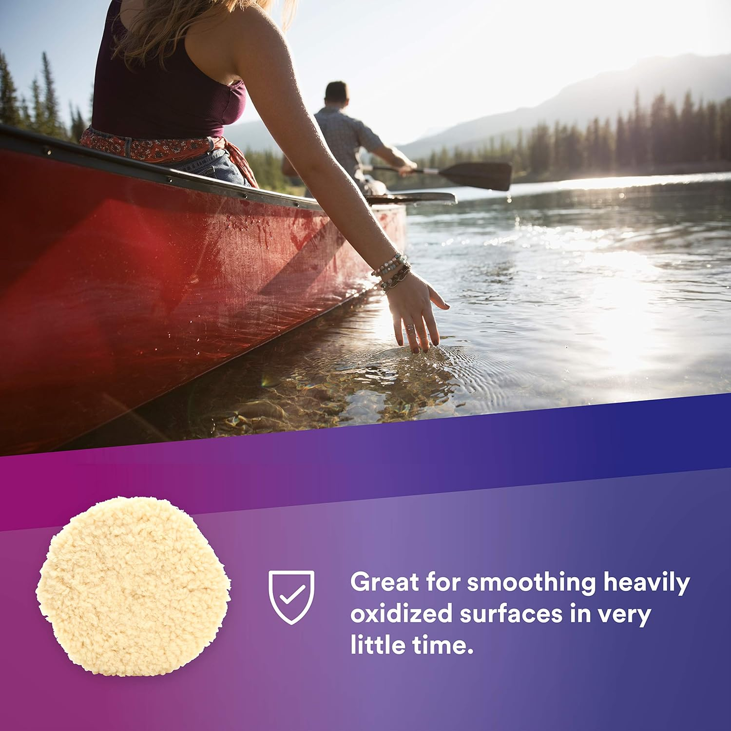 3M 33280 9-Inches Double Sided Wool Compounding Pad image number 5