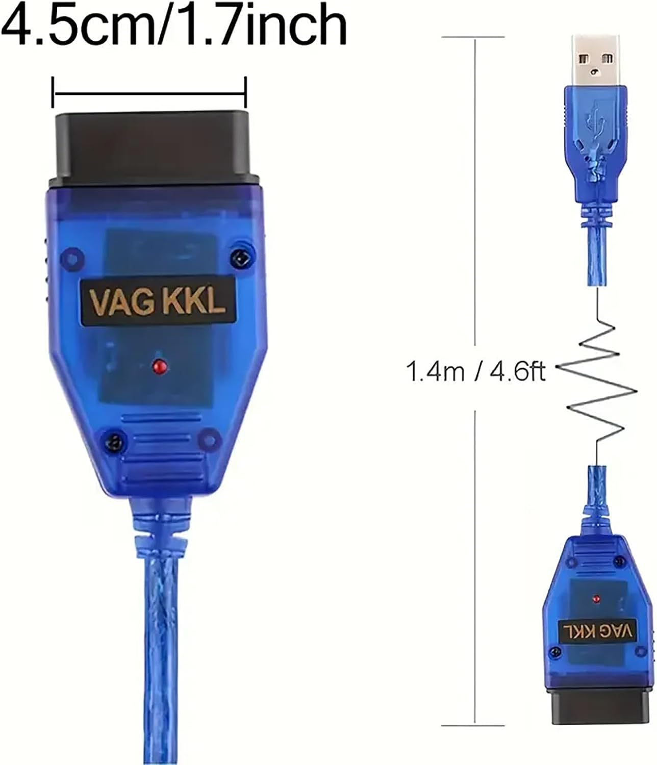MAEZOE OBD2 KKL 409.1 VAG-COM USB Cable FTDI FT232RL Chip, Auto Scanner Tool for Skoda, VW and Seat