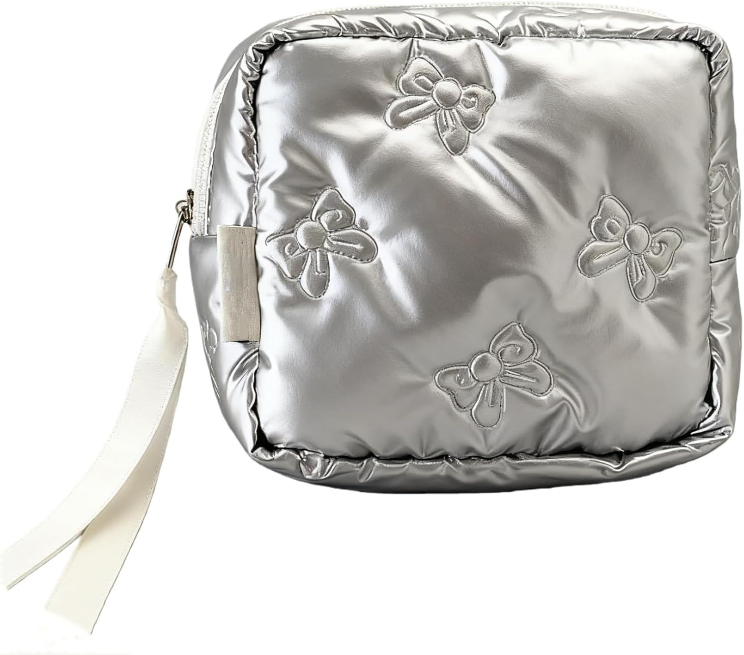 Small Makeup Bag for Purse Bow Mini Cosmetics Bag Cute Square Makeup Pouch Travel Mini Makeup Bag Portable Toiletry Cosmetic Pouch, Style 4, Simple