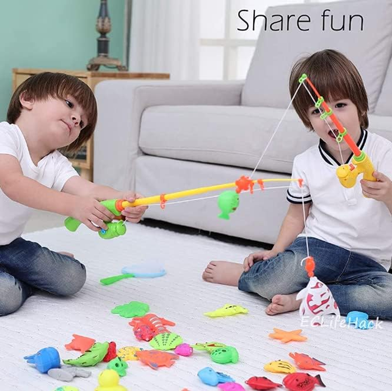 6Pc Hook a Fish Baby Bath Toy Game Hook a Duck Fishing Game for Baby Early Learning Toddlers image number 6