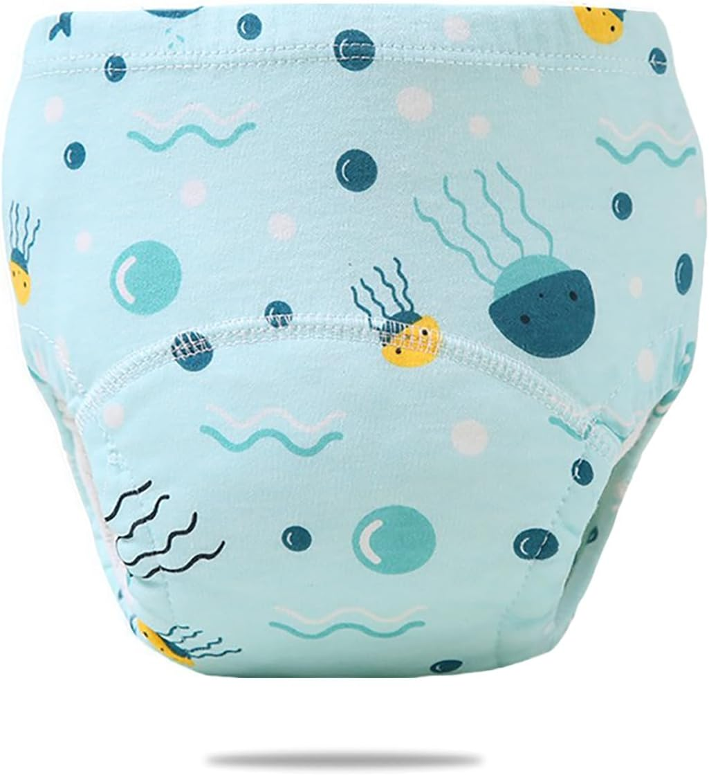 ZONEY 6 Packs Baby Cotton Reusable Training Pants, Potty Training Underwear for Boy and Girl, Learning Designs Training Underwear Pants,Fruit and Animal image number 5