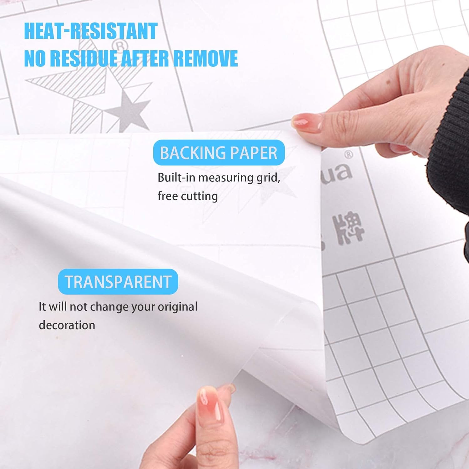 Clear Contact Paper Peel and Stick, 42 * 100Cm Self Adhesive Contact Paper Clear Wall Protector, Waterproof Oil Proof Removable Film Transparent Kitchen Stove Backsplash Protector for Wall image number 4