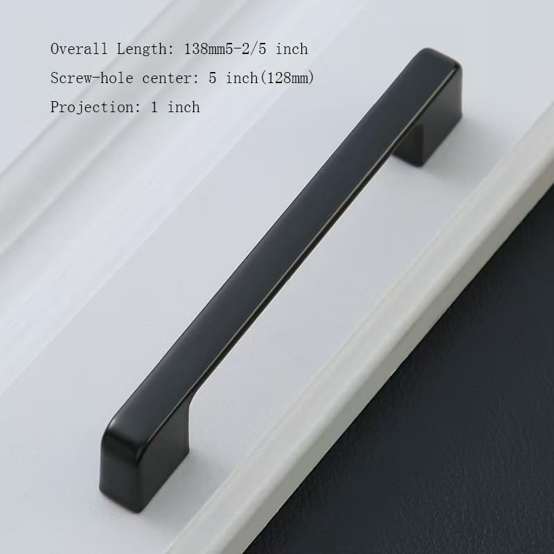 10 Pack Matte Black Cabinet Pulls 5 Inch(128Mm) Hole Centers Kitchen Cabinet Handles Cabinet Hardware Kitchen Handles for Cabinets Cupboard Handles Drawer Pulls image number 4