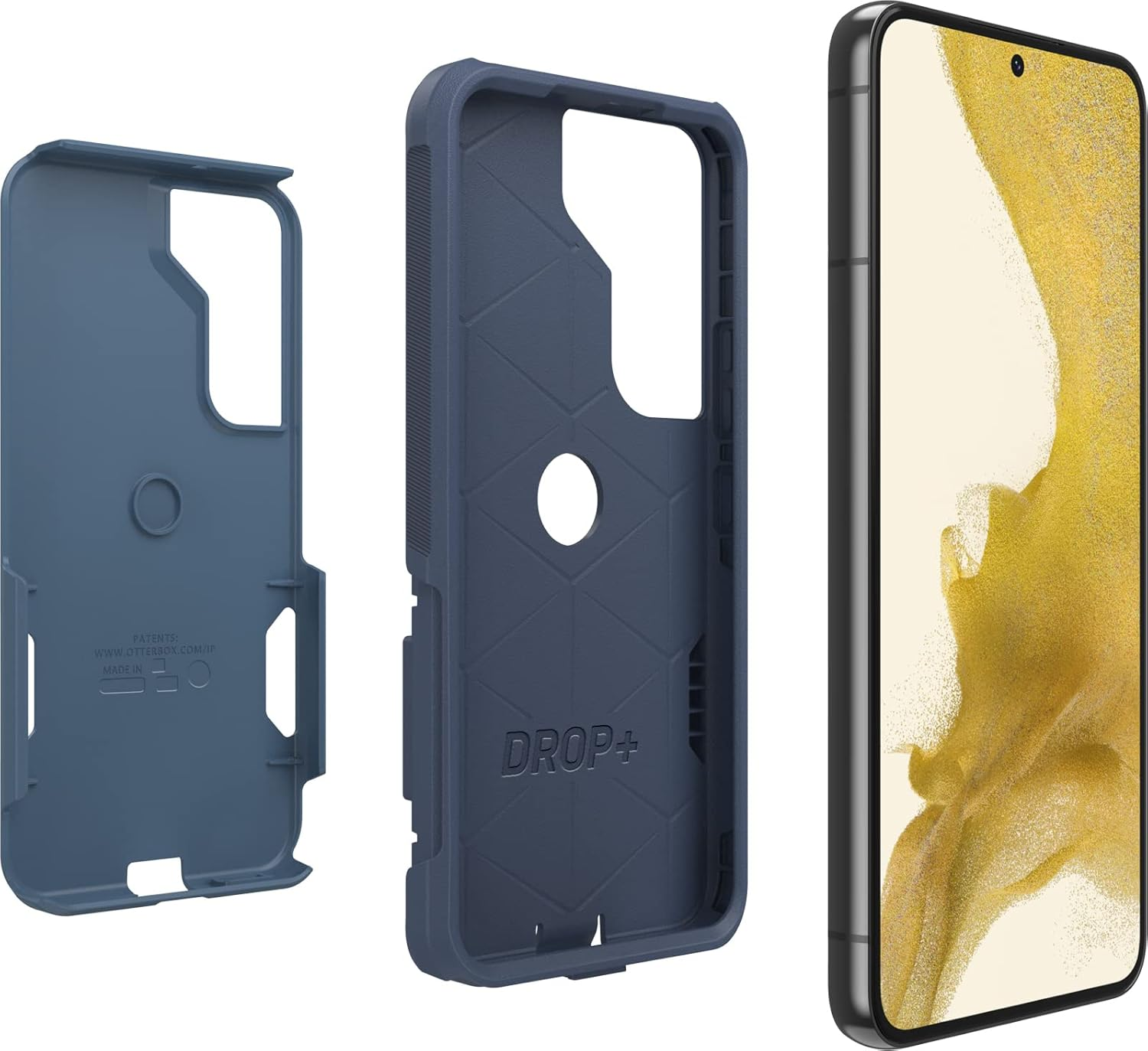 Otterbox Galaxy S22 Commuter Series Case - Rock Skip Way, Slim & Tough, Pocket-Friendly, with Port Protection Blue - Blue image number 6