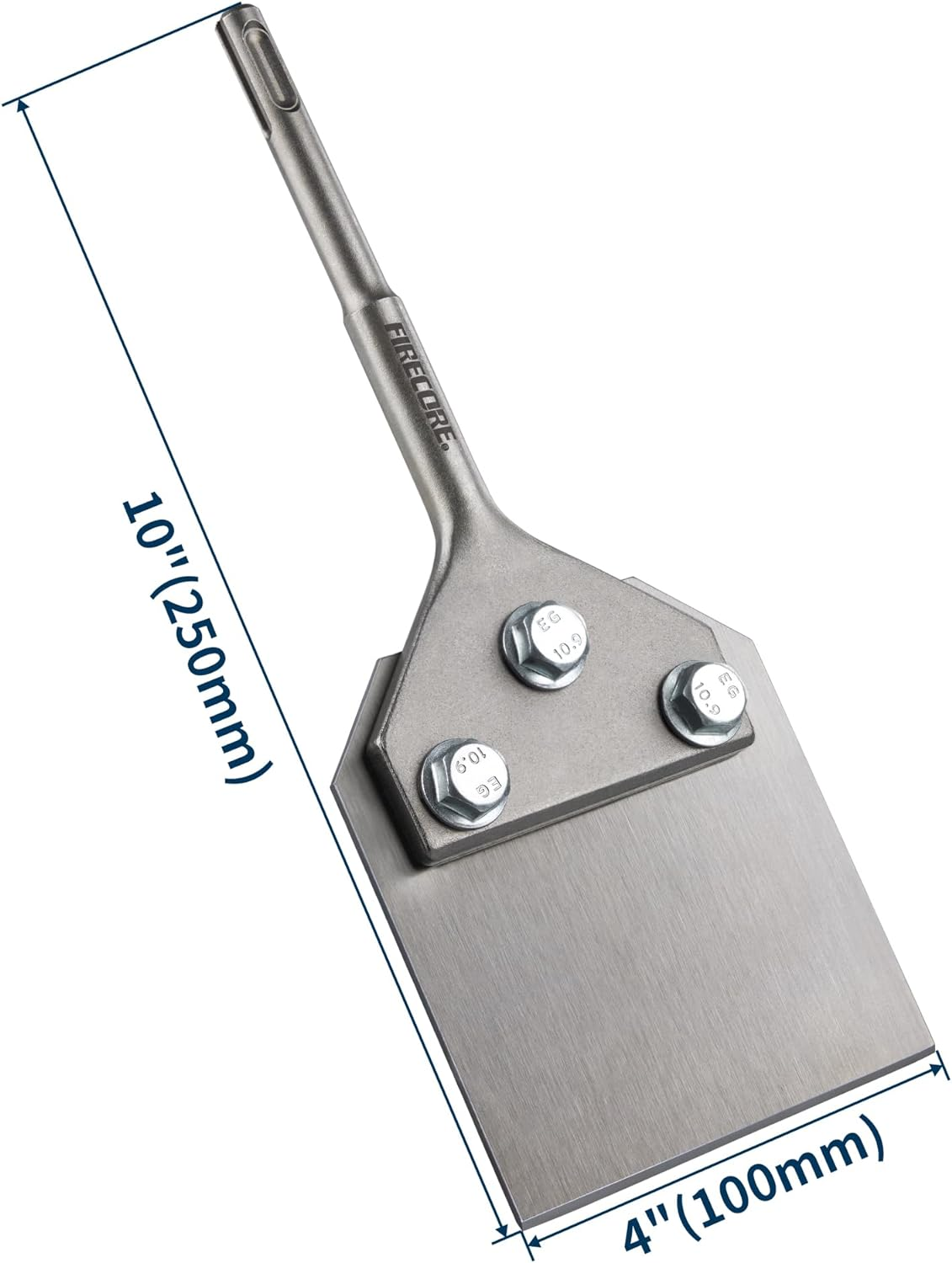 Firecore SDS plus Wide Flat Chisel 100X250Mm（4" X 10"）Floor Scraper, Tile Thinset Scaling Chisel, Thinset Scraper Adhesives Remover Wall Scraper Works with SDS plus Rotary Hammer（Fs21410） image number 2