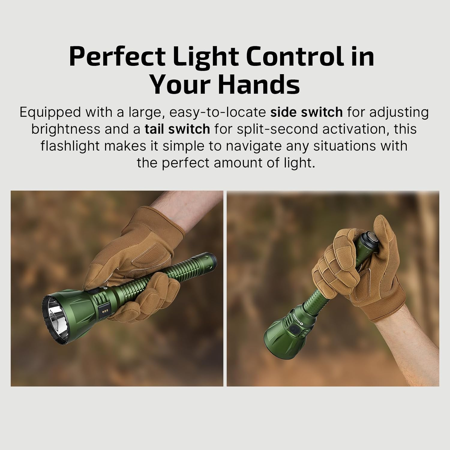 OLIGHT Javelot Turbo 2 1800 Lumen Powerful Rechargeable Tactical Flashlight with Dual-Switch LED Hunting Light for Search&Rescue (OD Green)