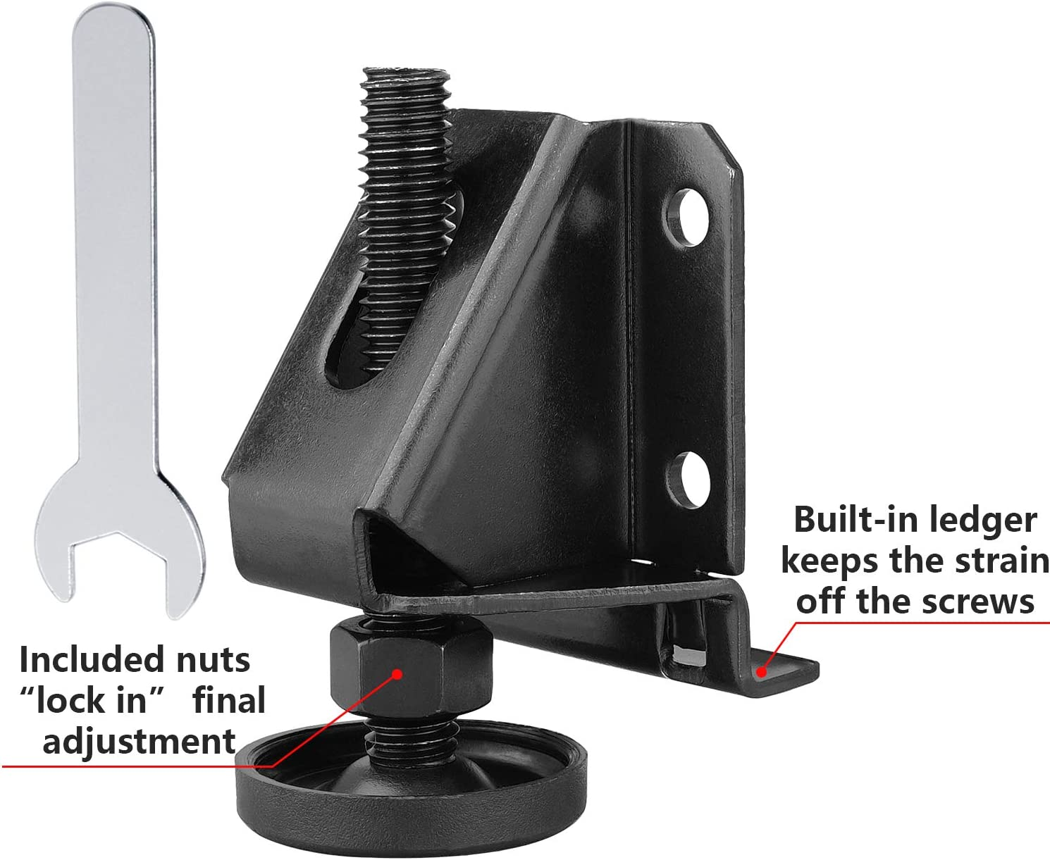 Anwenk Leveling Feet Heavy Duty Furniture Levelers Adjustable Table Leg Leveler W/Lock Nuts for Furniture,Table, Cabinets, Workbench,Shelving Units and More (8) - L-Shaped Leveler image number 5