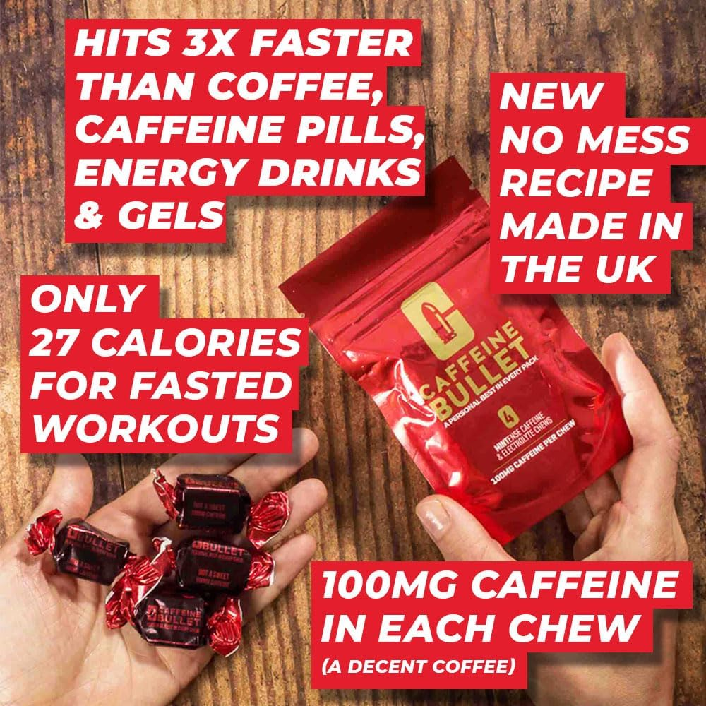 Caffeine Bullet Mint Energy Chews *40 &ndash; Faster Boost than Gels, Tablets and Gum. 100Mg per Serving - Sport Science for Running, Cycling, Gaming & Pre Workout Endurance Kick. image number 1