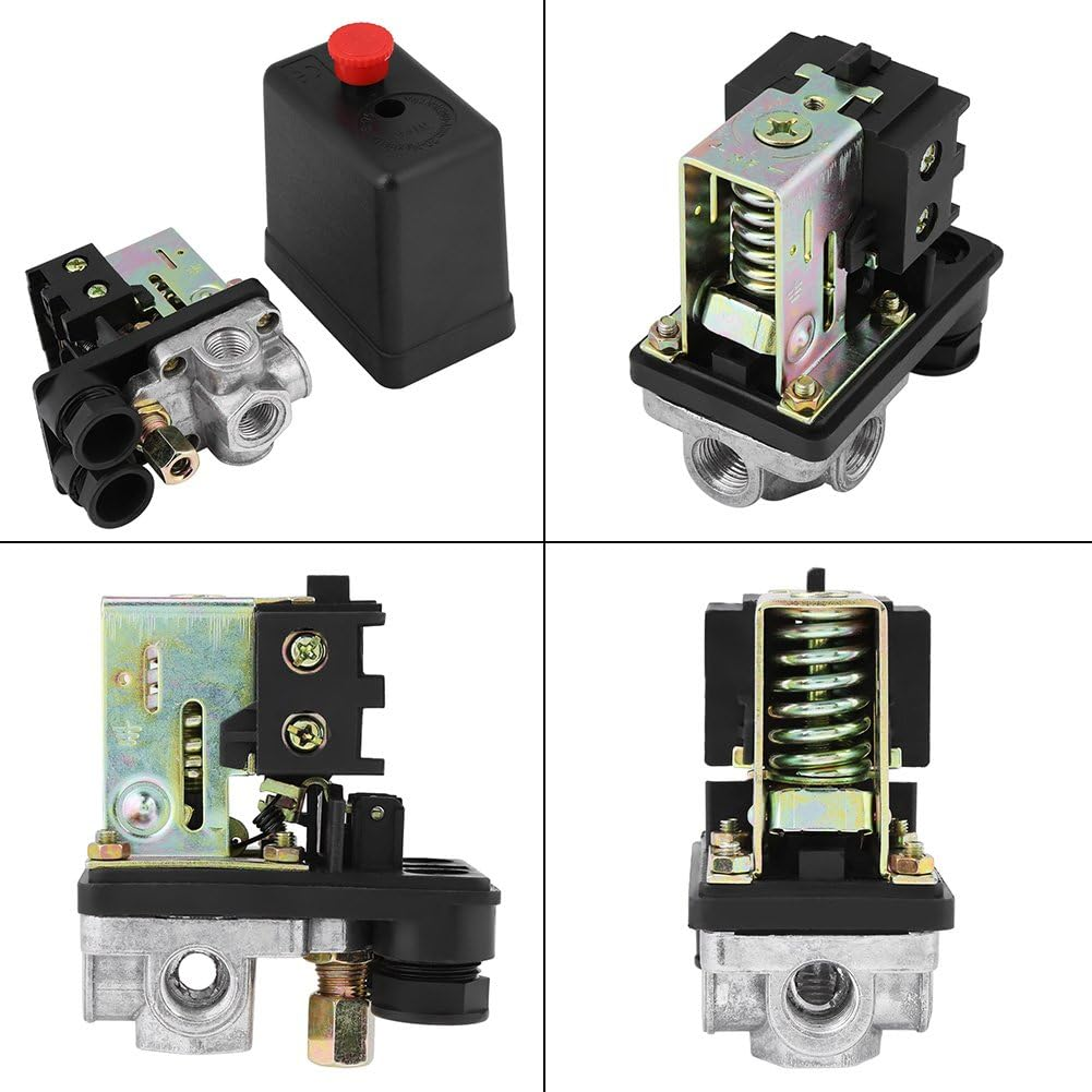 240V 16A Four Port Air Compressor Pressure Switch Control 90-120PSI, Easy Install, Long Lifespan with Compressor Switch Control, Four Female Air Inlet Port image number 5