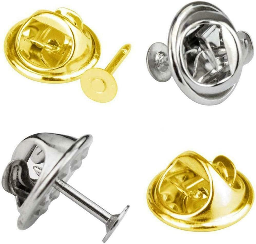 50 Butterfly Clutch Tie Tacks Pin Backs Replacement with Blank Pins AU (Gold) image number 3