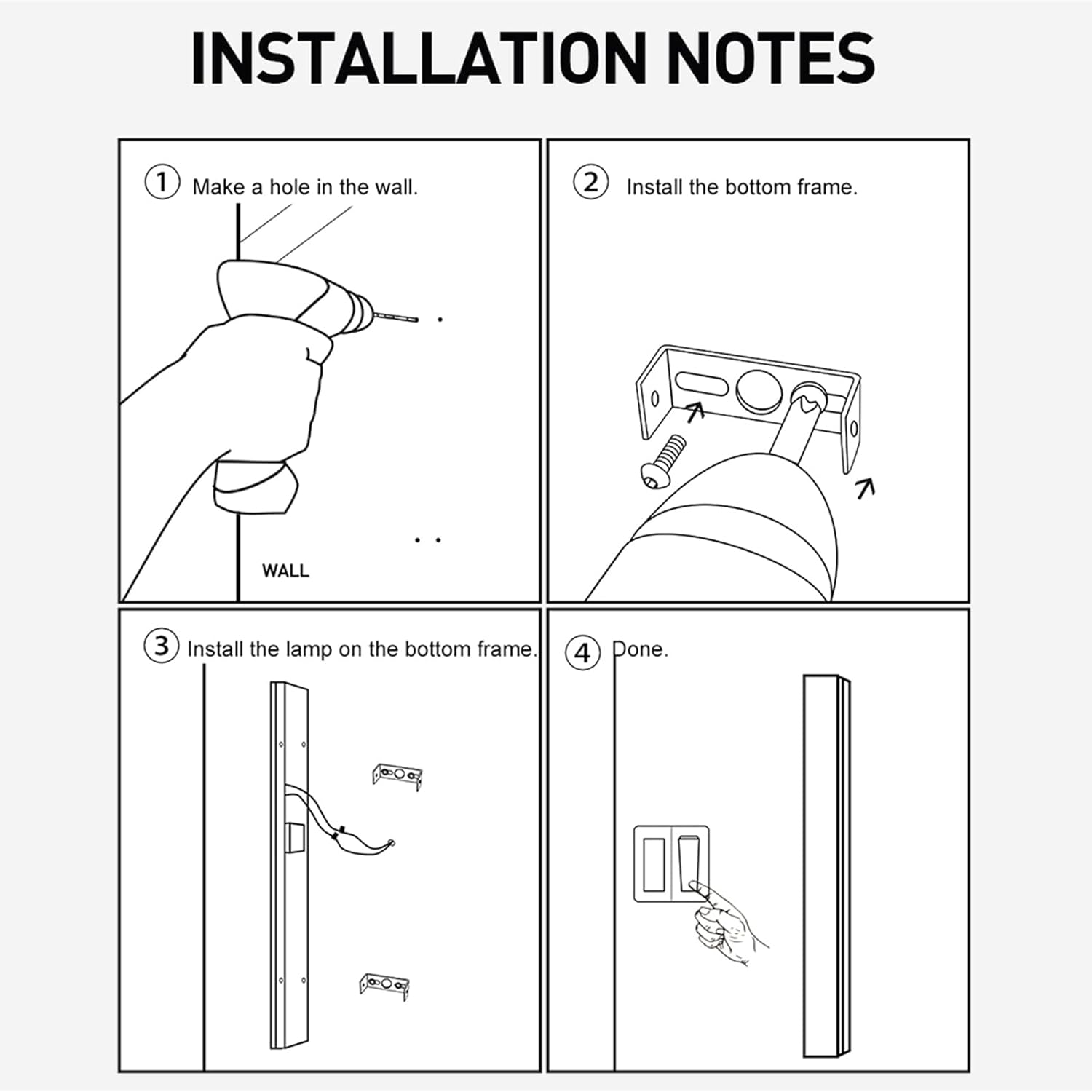 Modern Dimmable Indoor Wall Light Long Strip LED Fashion Staircase Wall Lamp with Remote Control Rectangular Interior Minimalist Black Acrylic Wall Sconce Bedroom Living Room (100Cm,Dimmable Light) image number 2