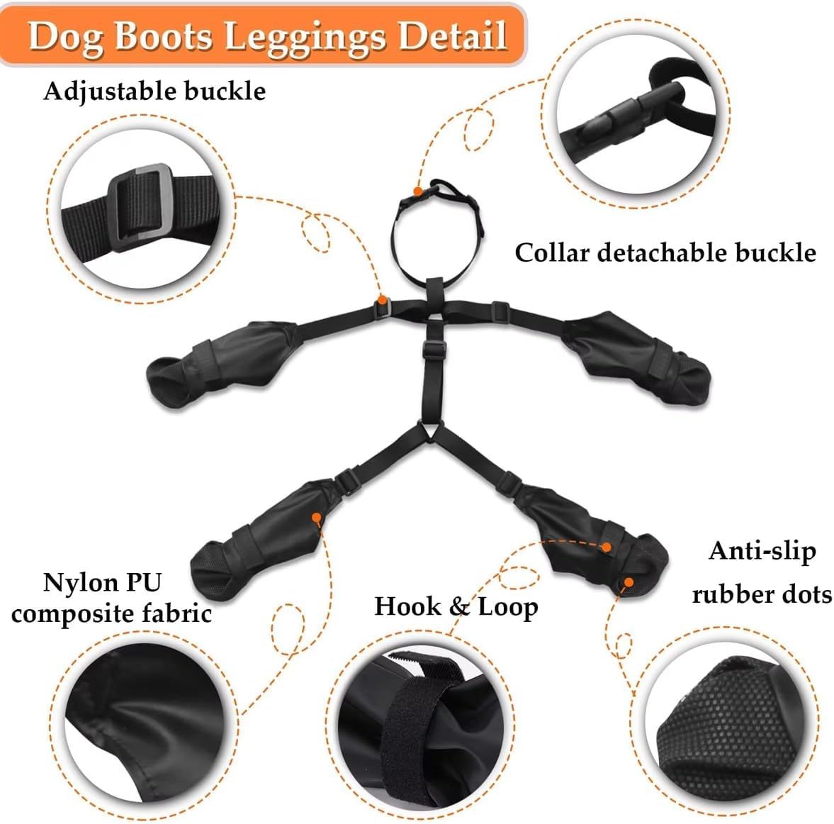 AIMALL Waterproof Dog Boots, Four Seasons Protective Dog Shoes, Non-Slip Anti-Dirt Pet Paw Protectors with Adjustable Straps, Suitable for Small and Medium Breeds, Bulldog, Poodle, Schnauzer