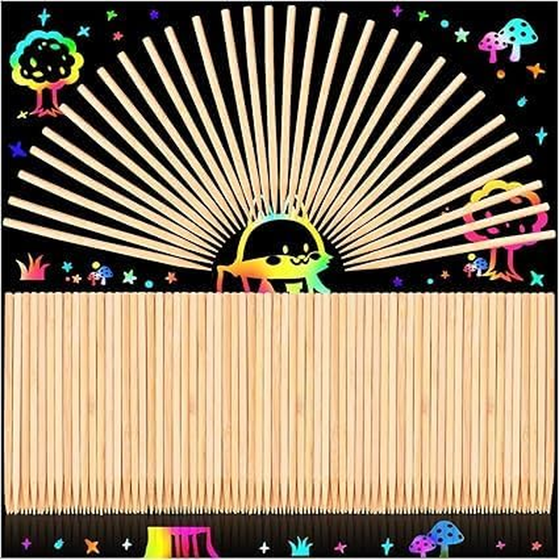 Heavy Duty Wood Stylus Tools for Scratch Art Wooden Stylus Stick Art Sticks (Pack of 100) image number 2