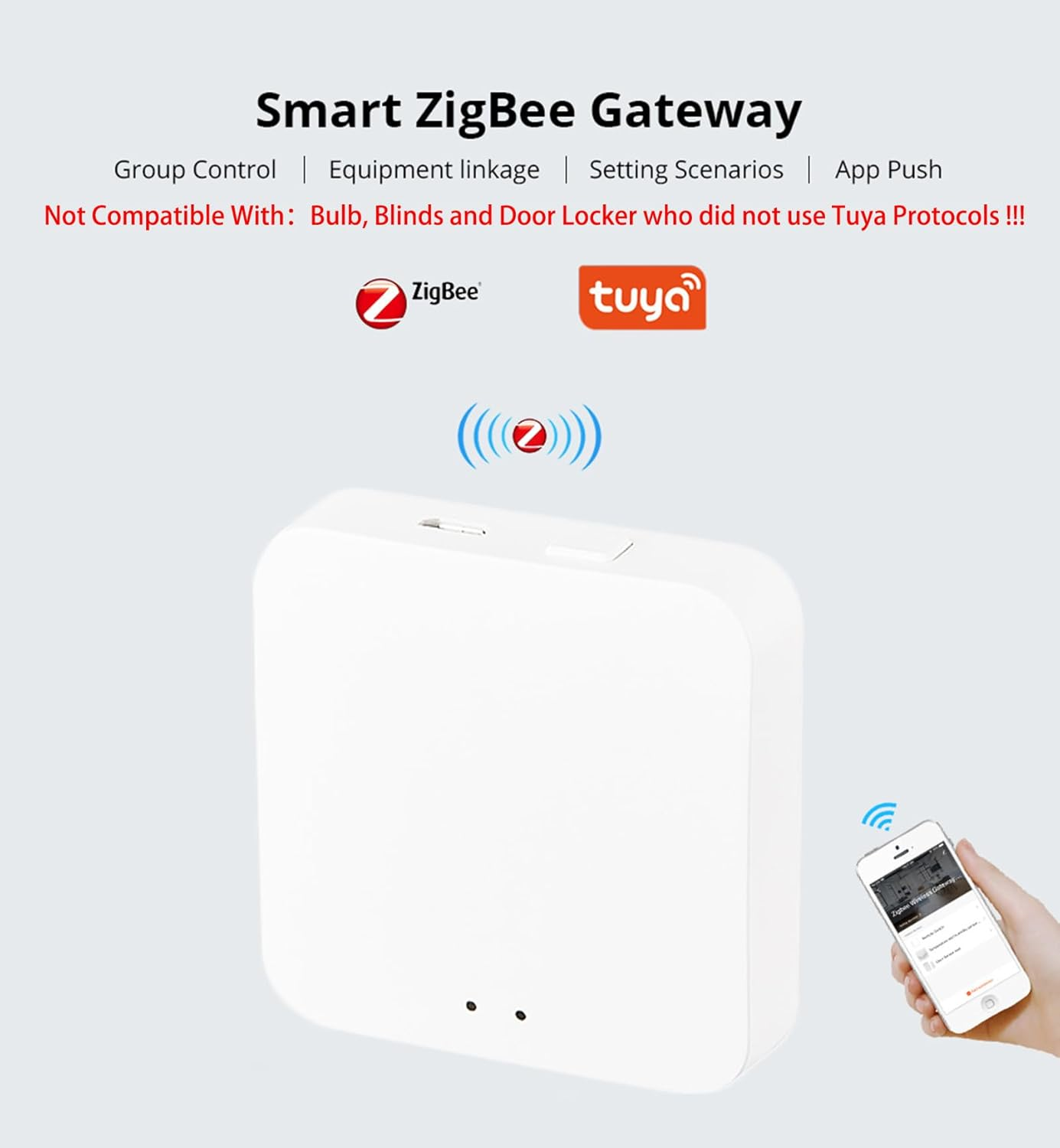 Zigbee 3.0 Hub Wifi and Bluetooth Dual Mode Gateway, Tuya Smart Bridge Wireless Remote Control, Intelligent Bridge Voice Control via Alexa, Google Home image number 1