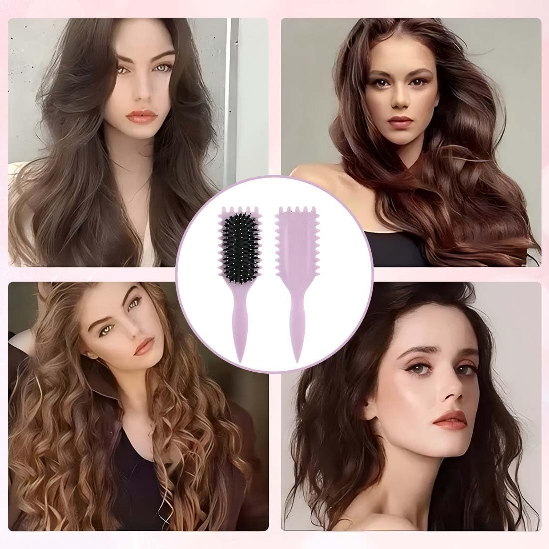 KIRZAX Curling Brush, Curl Brush Curls with Prongs, Define Styling Brush for Combing and Shaping, Curly Hair Brush, Curl Styling Brush, for Defined Trendy Curls, for Women and Men image number 3