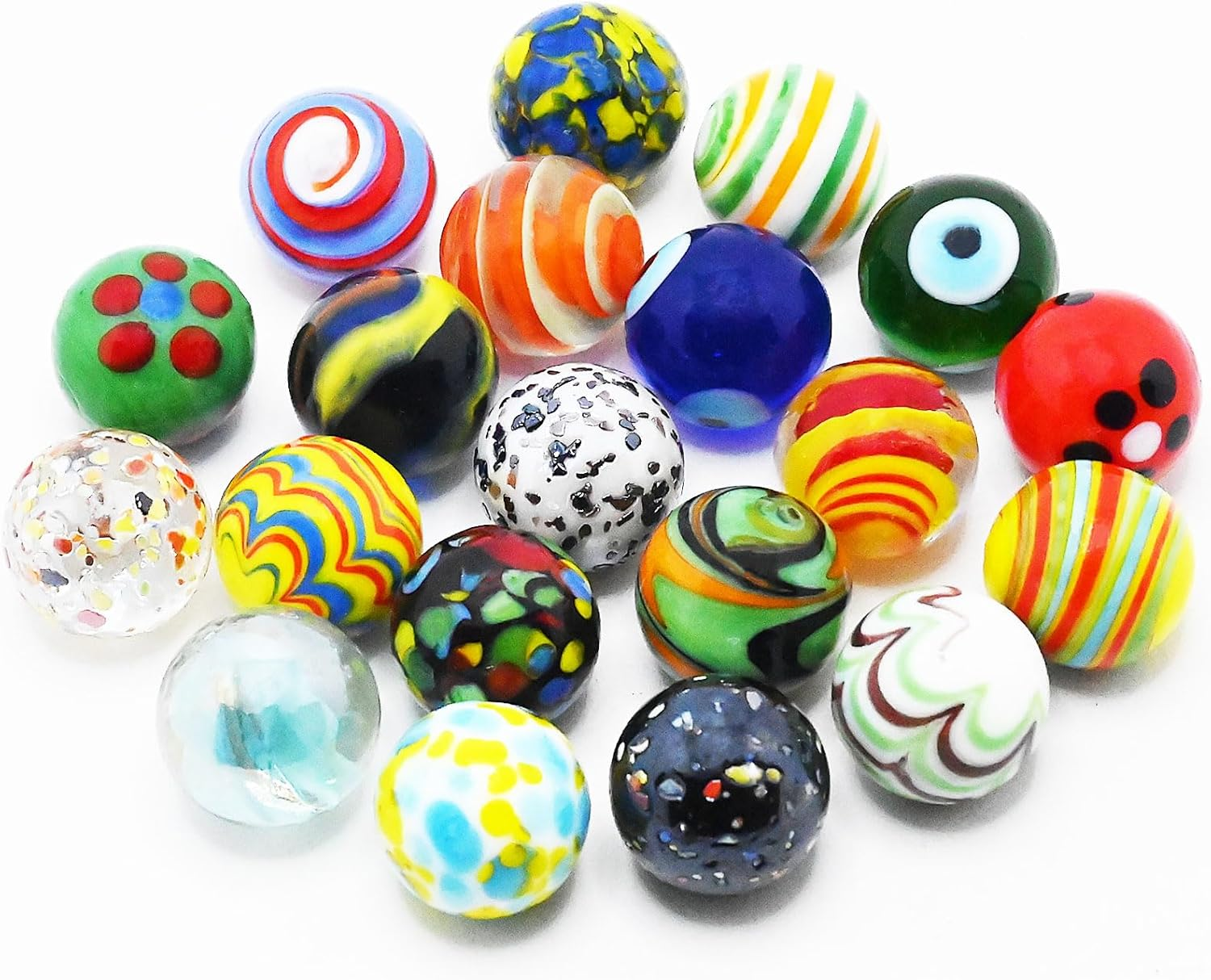 VEALIZUU 20 PCS Glass Marbles for Kids, Marble Games and Marble Run Accessories for Boys and Girls, Beautiful Marbles Bulk for Home Decoration image number 4