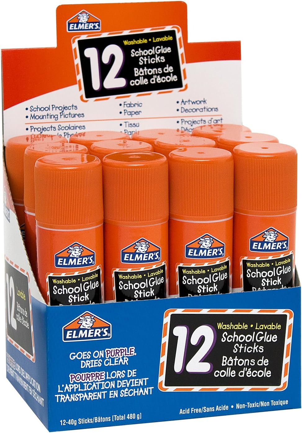 Elmer'S Disappearing Purple School Glue Stick | 22 Gram | Washable & Nontoxic Craft Glue | 1 Count