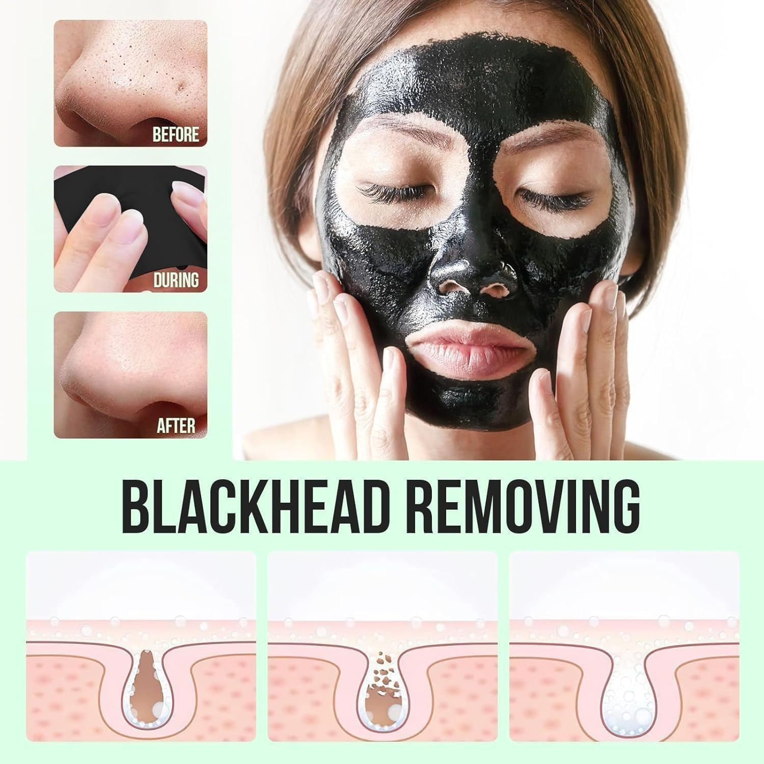 Blackhead Remover Mask - for Women and Men - Activated Charcoal Peel off Face Mask - Deep Pore Cleaner Nose Blackhead Remover Pore Release - Black Head Remover for Face image number 2