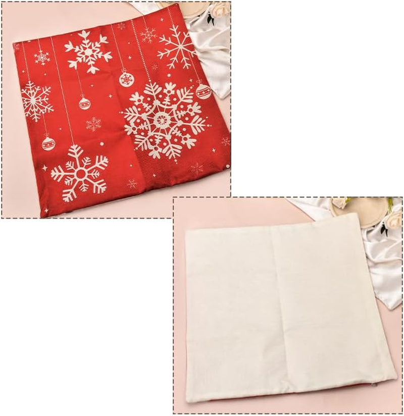 Christmas Pillow Cases Standard Size Christmas Pillow Covers 18X18 Snowflake Christmas Pillowcases for Bed Sofa Couch Xmas Cushion Covers for Pillows Festival Christmas Pillow Slipcover Home Decor - Christmas Pillow Cover image number 3